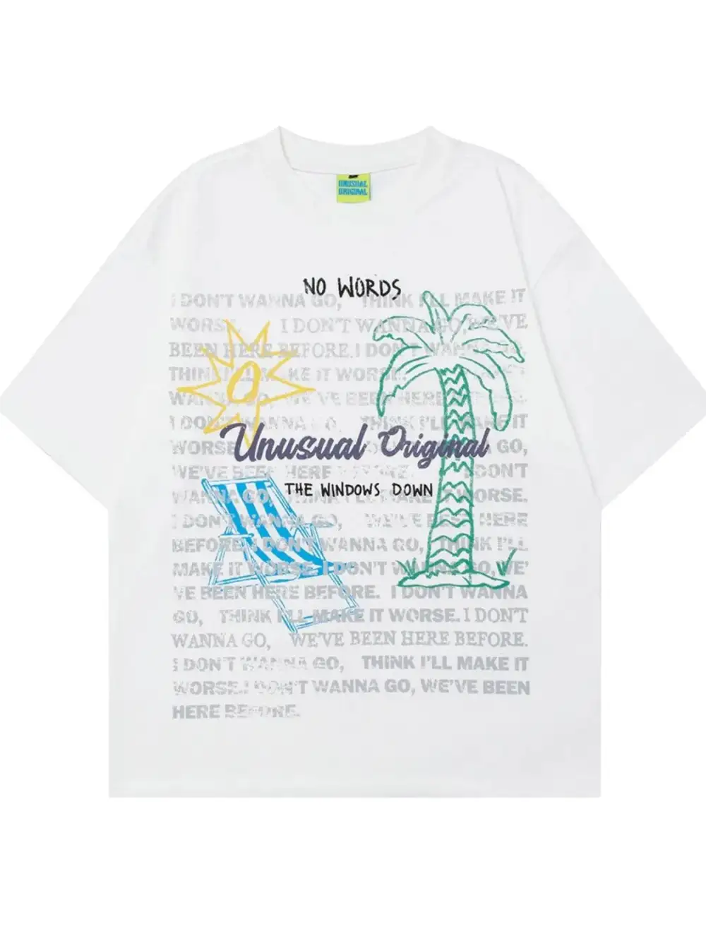 Woven Graphic Crew Neck Oversized Tee