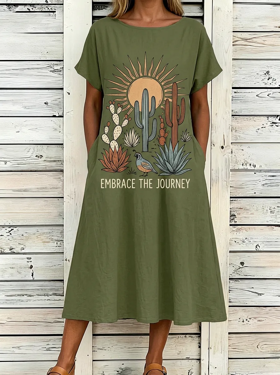 Desert Cactus Sun Embrace The Journey Dress
