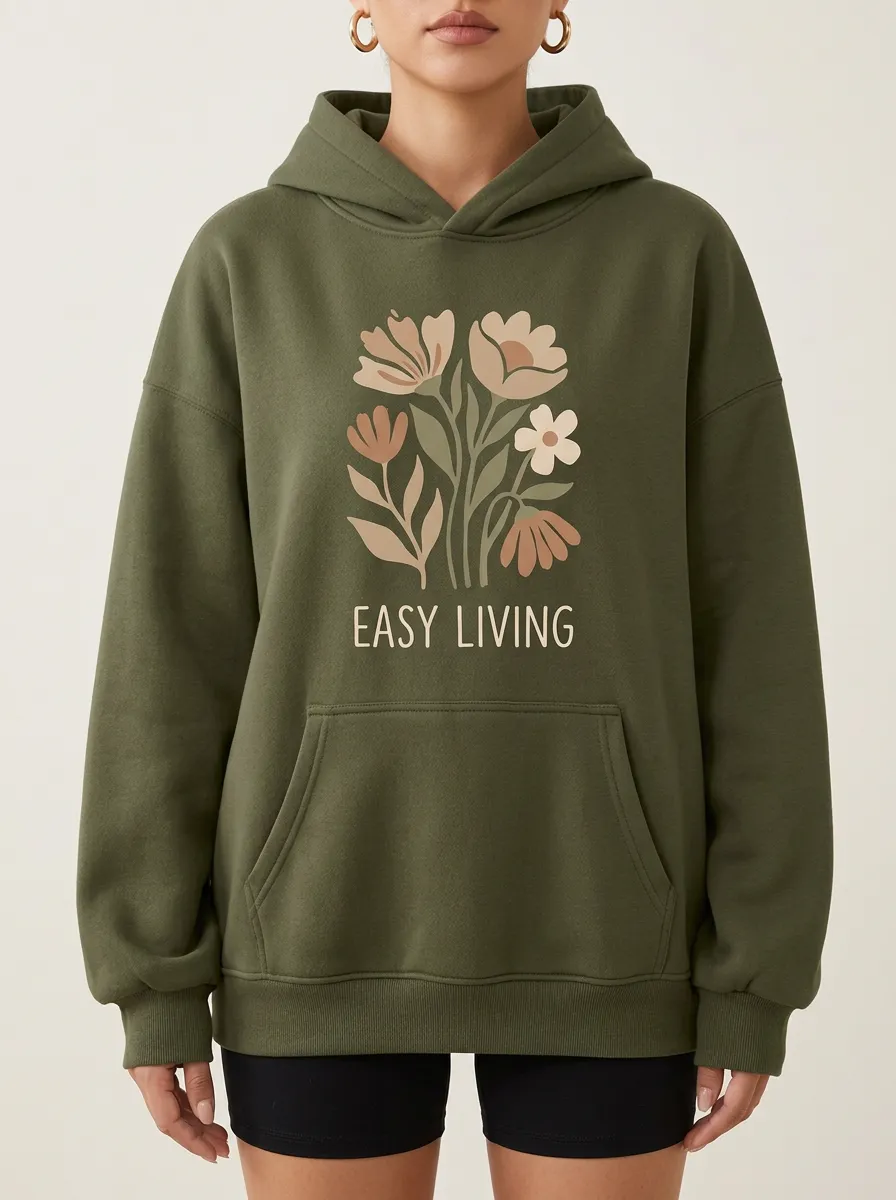 Easy Living Floral Nature Hoodie