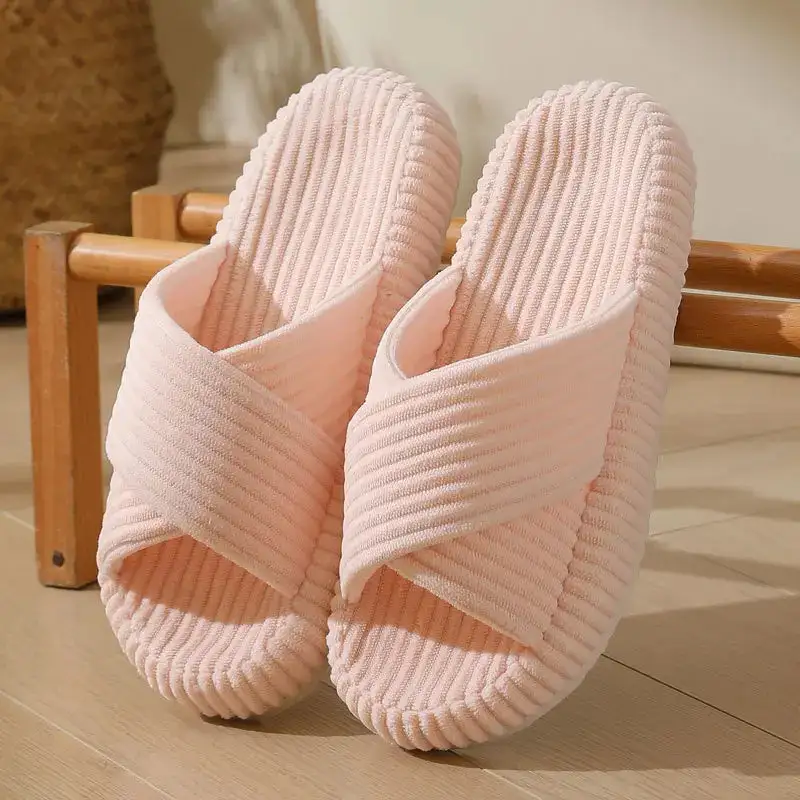 Warm Touch Open Toe Slip On Slippers