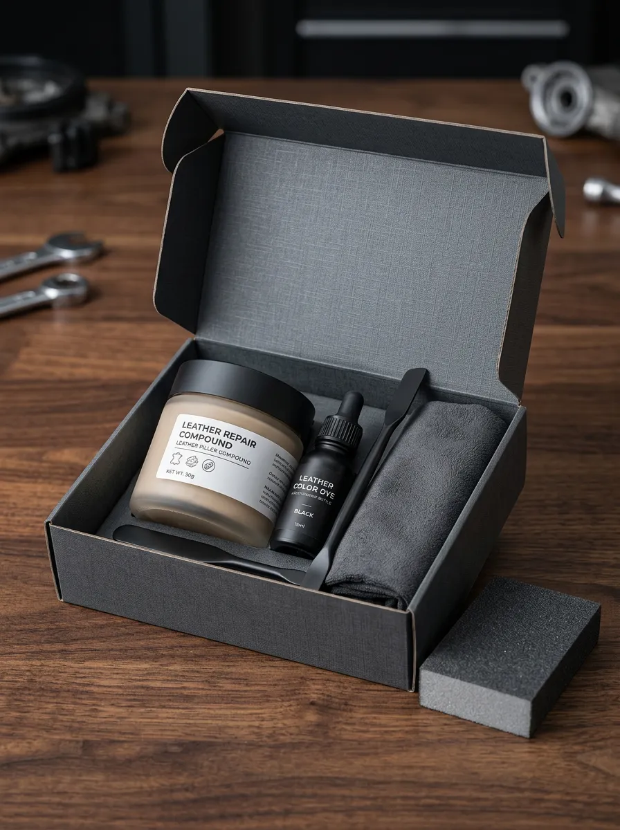 Black Leather Dye and Repair Compound Kit