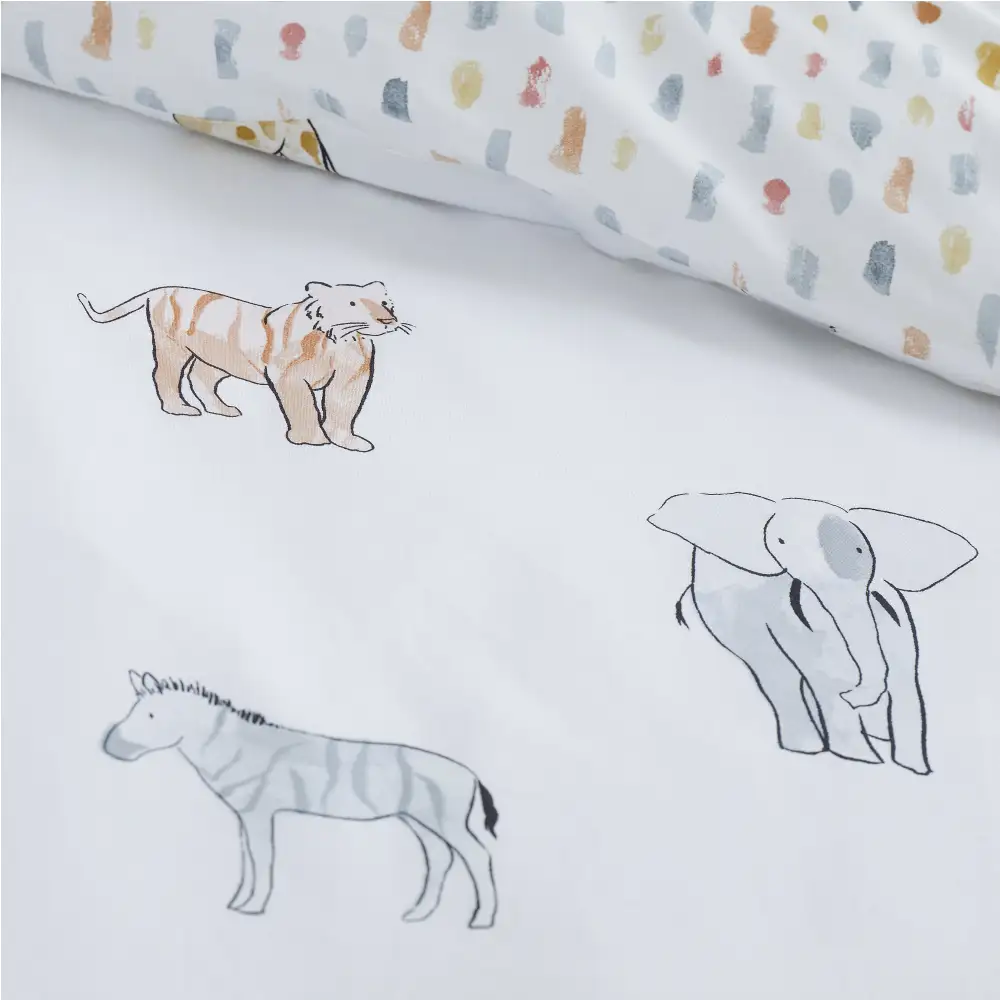 Reversible Animal Linen Duvet Cover Set