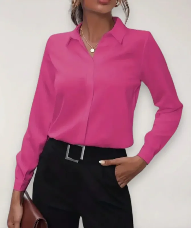 Spring Buttoned Office Blouse