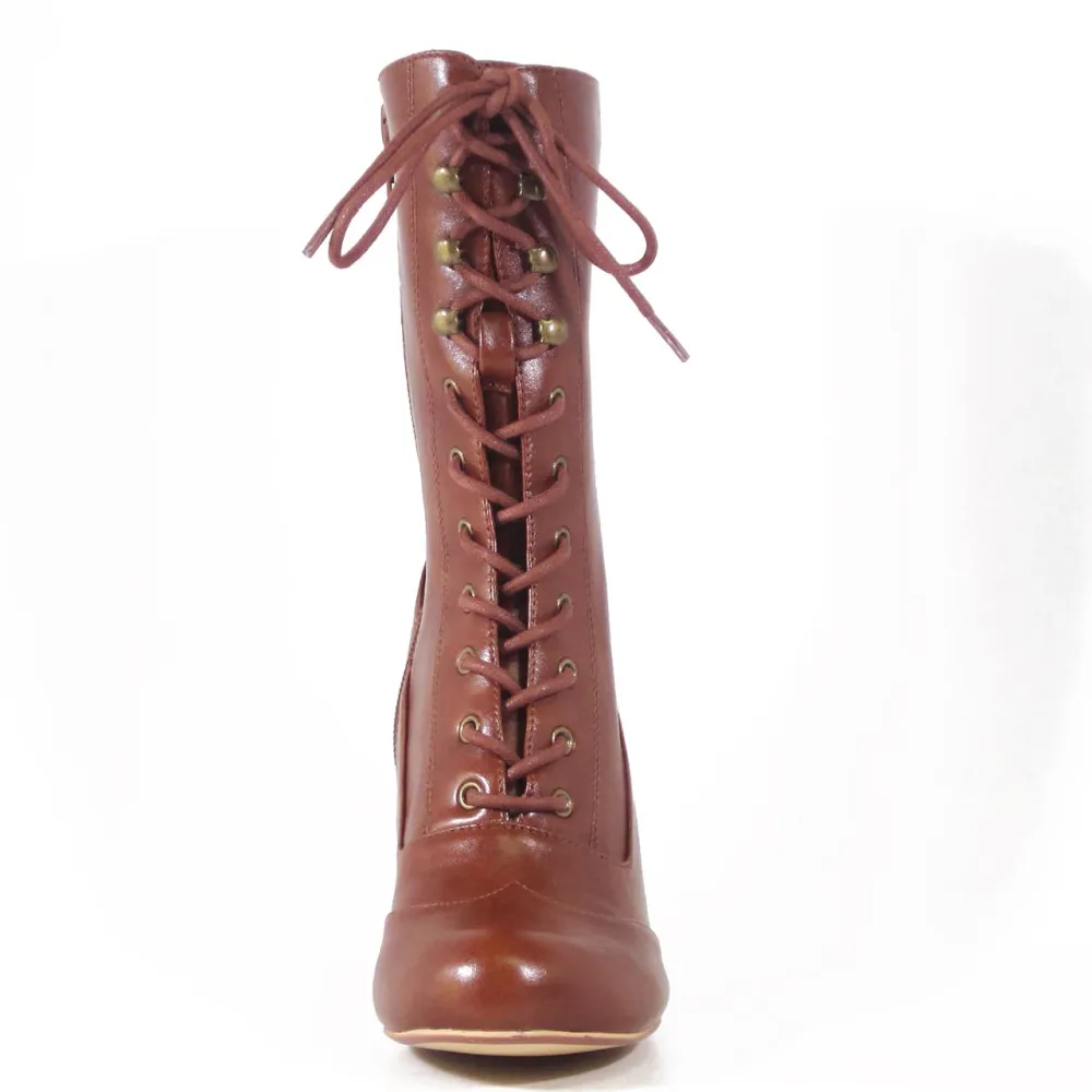 Lace Up Combat Victorian Ankle Boots