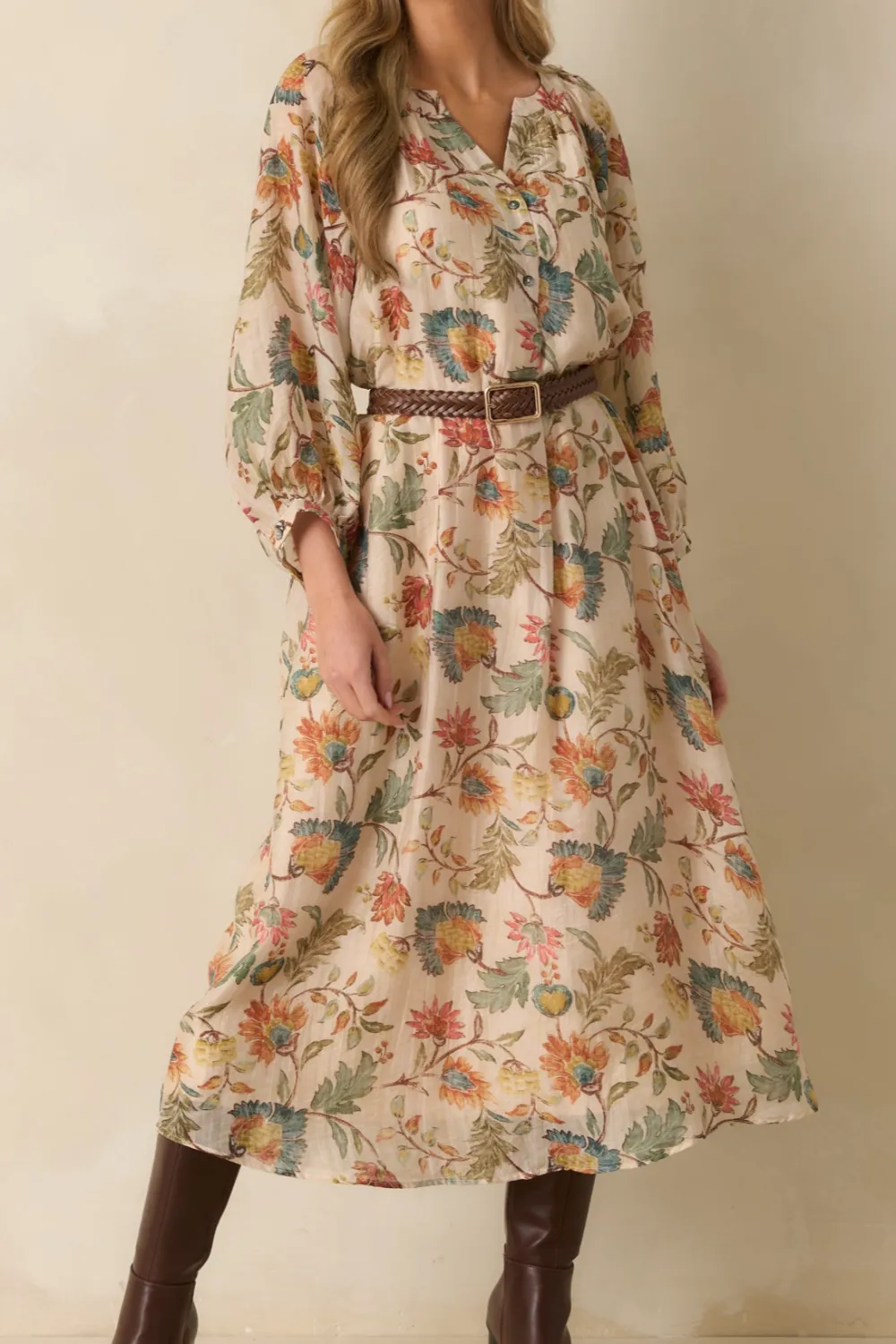 Floral Long Sleeve Maxi Dress