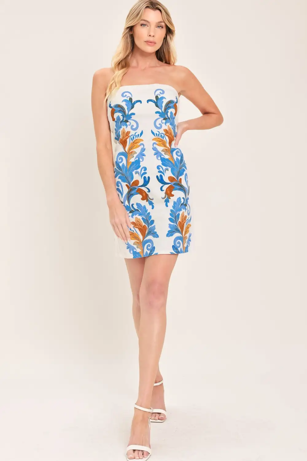 Refined Cotton Printed Mini Dress