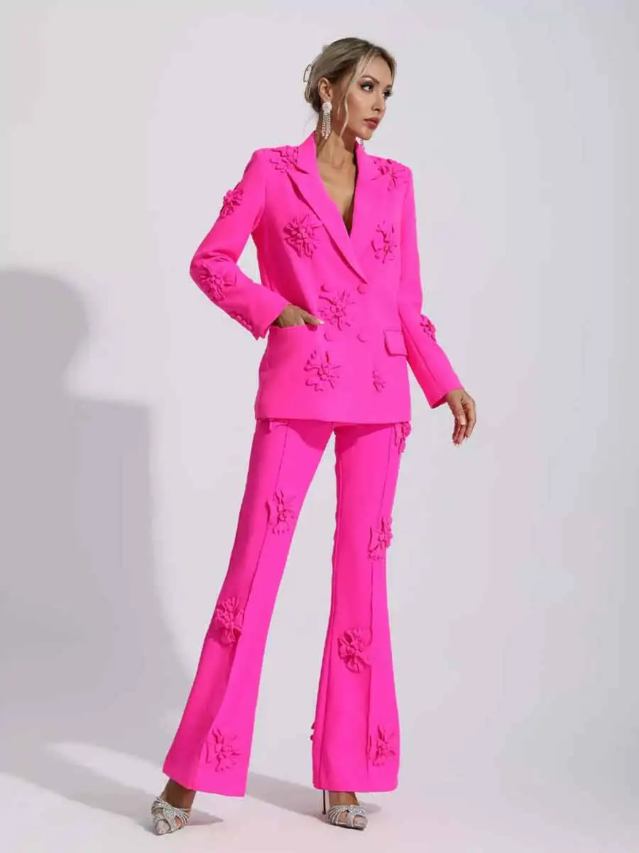 Heidi Jacquard Floral Suit Two Piece Set