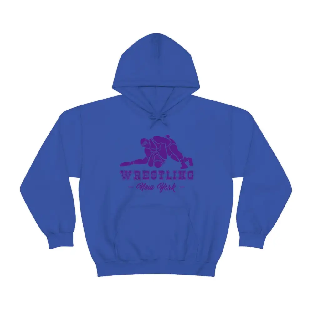 Soft Fleece Varsity Style Wrestling Graphic Pullover Hoodie