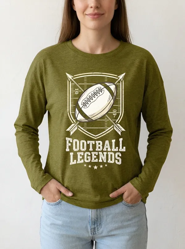 Women's Football Fan Football Legends Arrow Graphic Long Sleeve T-shirt