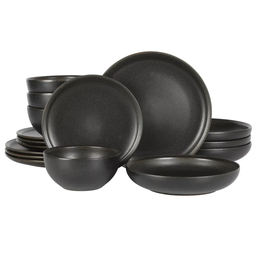 Reactive Glaze Stoneware Dinnerware Set Rimmed
