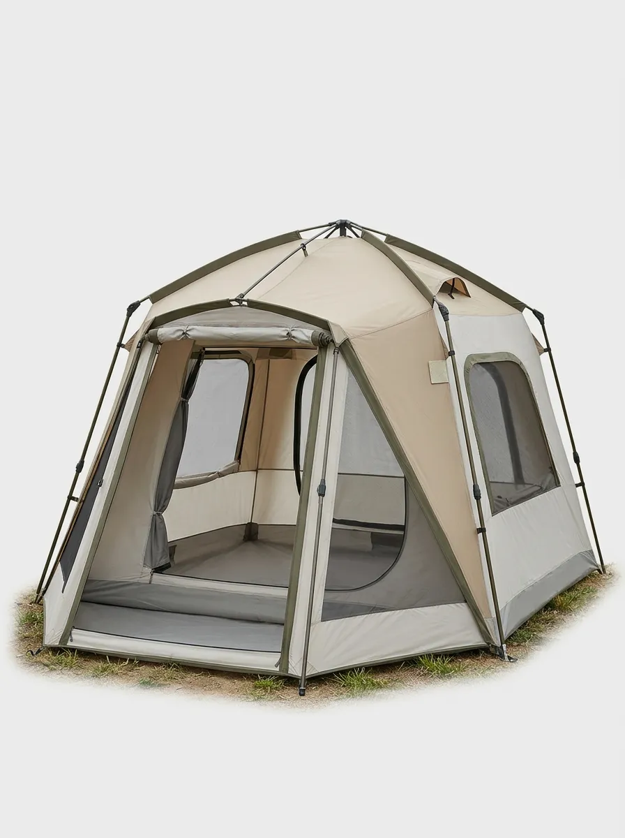 Khaki Pop-Up Camping Tent