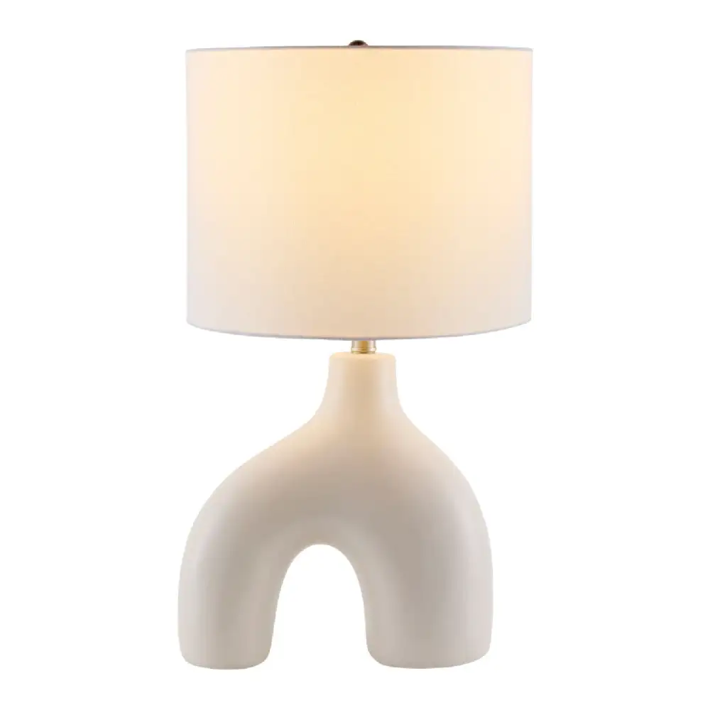 Cotton Shade Arched Table Lamp