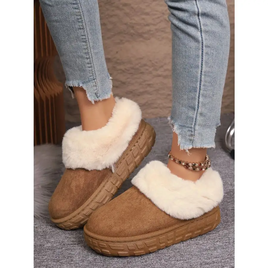 Faux Fur Lined Suede Winter Boots