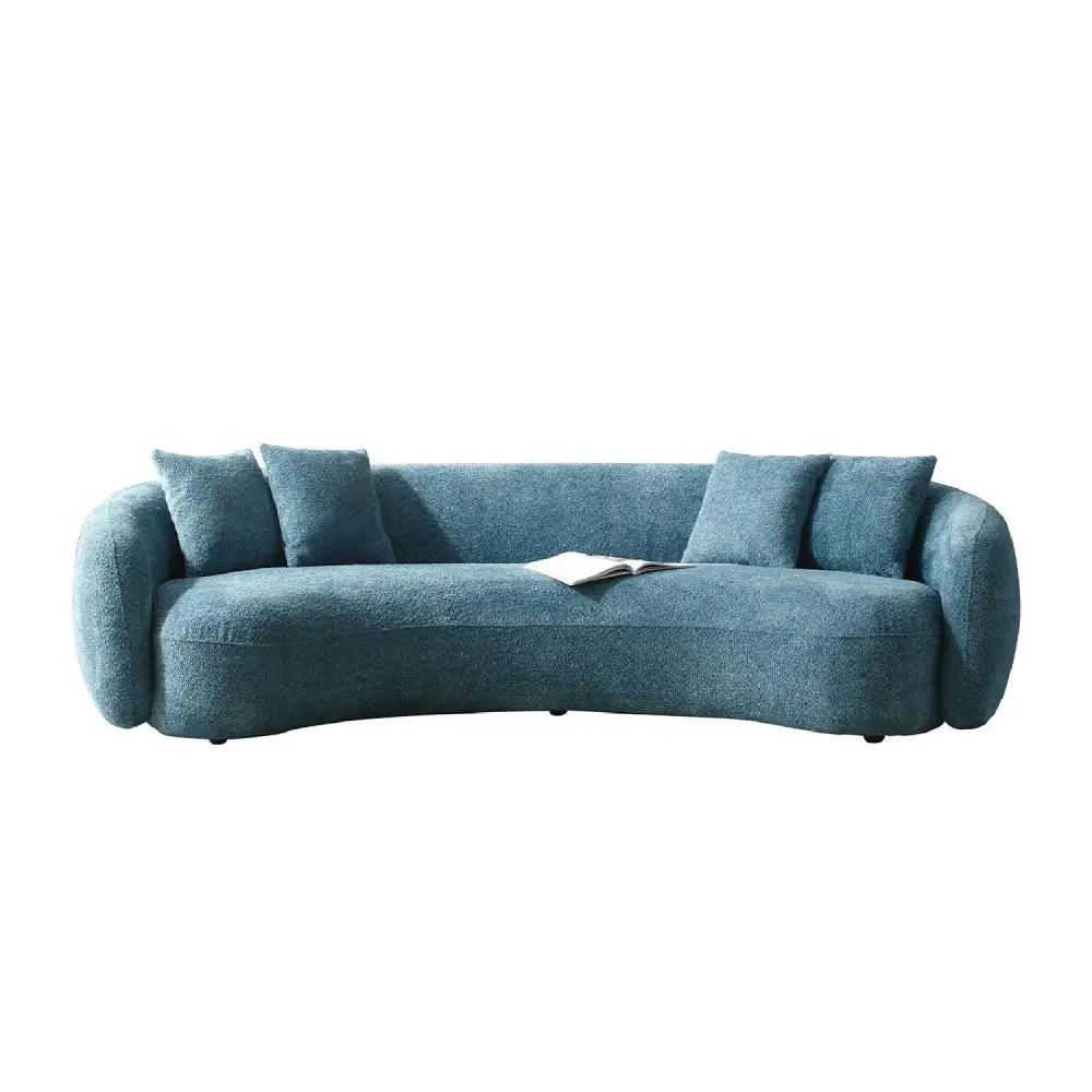 Modern Sectional Curved Boucle Sectional Sofa