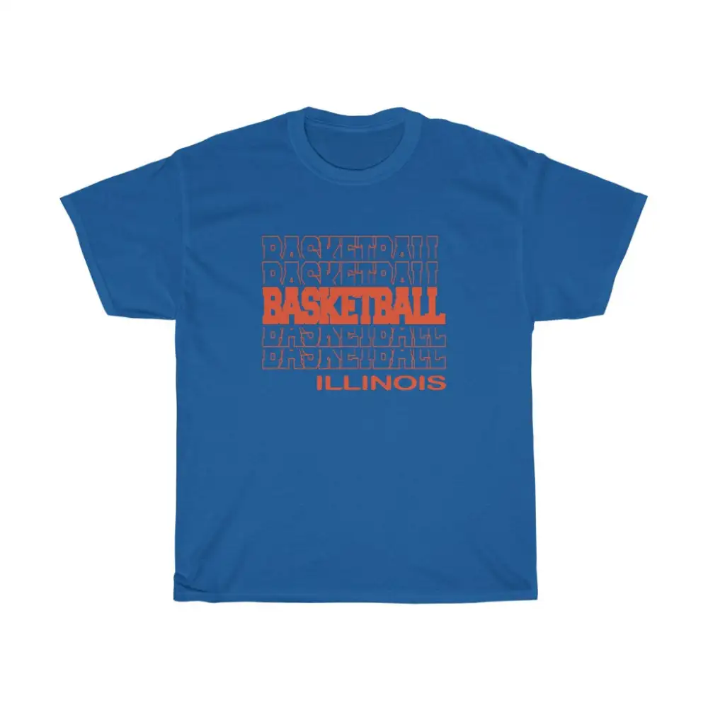Basketball Illinois in Modern Stacked Lettering