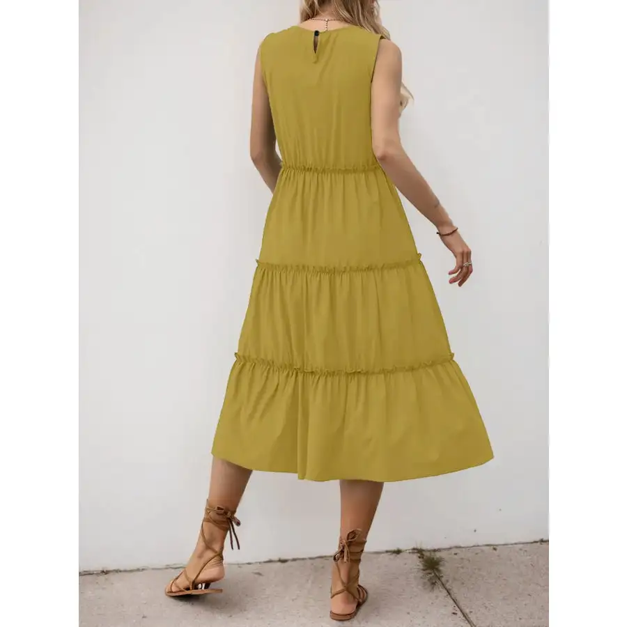 Frill Tiered Midi Dress