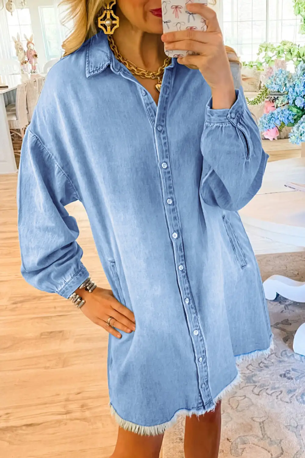 Everyday Denim Look Mini Dress