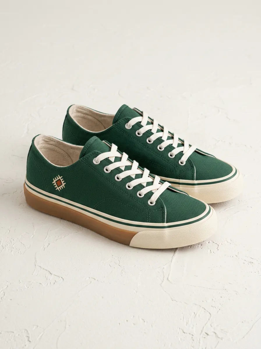 Refined Geometric Women's Low-Top Canvas Shoes