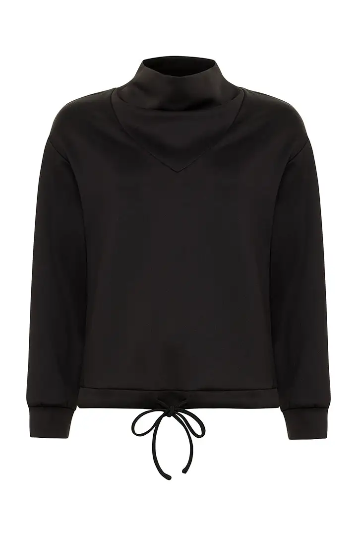 Layered Knit Quarter Zip Sweatshirt