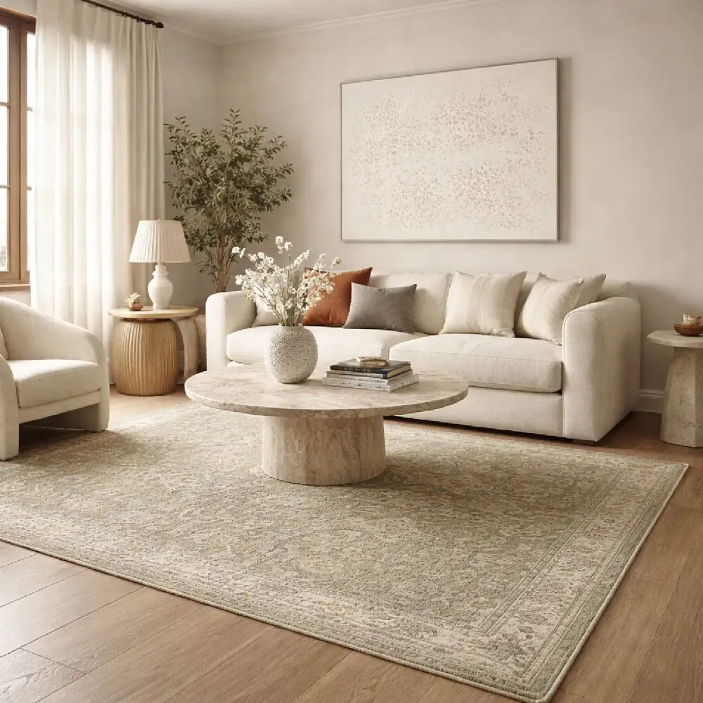 Hand-Tufted Hand-Knotted Wool Fringed Carpet
