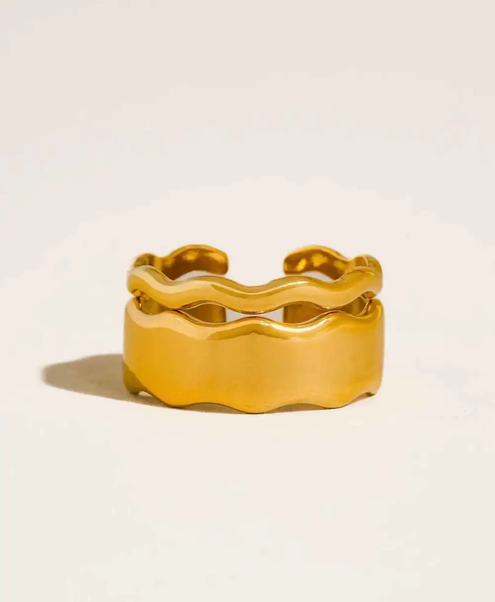Wavy Adjustable Band Ring