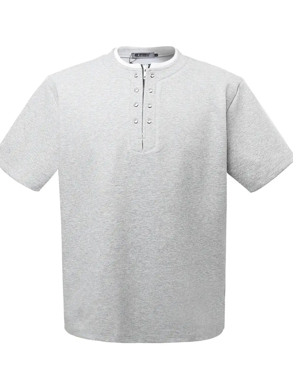 Relaxed Contrast Detail Short Sleeve Crew Neck Tee