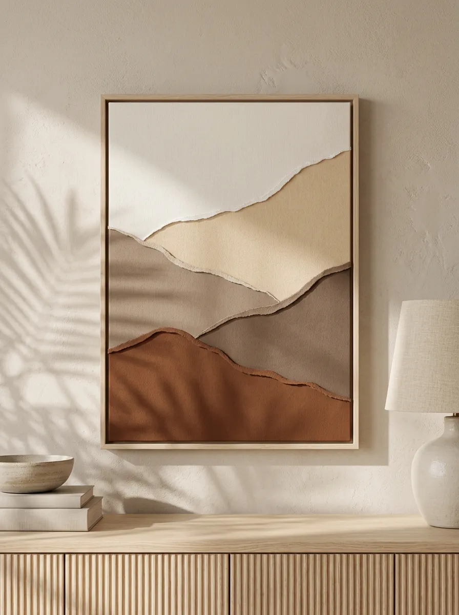 Calm Minimalist Abstract Mountain Printed Wall Art
