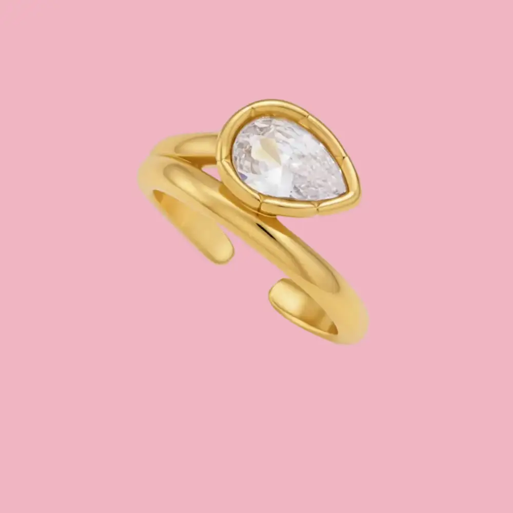 Pear Cut Accent Ring