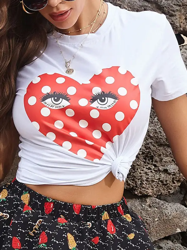 Tailored Round-Neck Short-Sleeve Knit Cotton T-Shirt