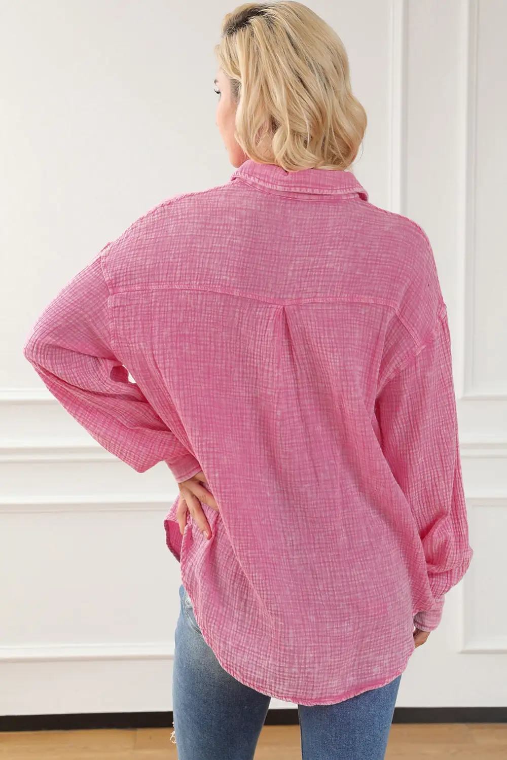 Crinkle Texture Textured Blouse
