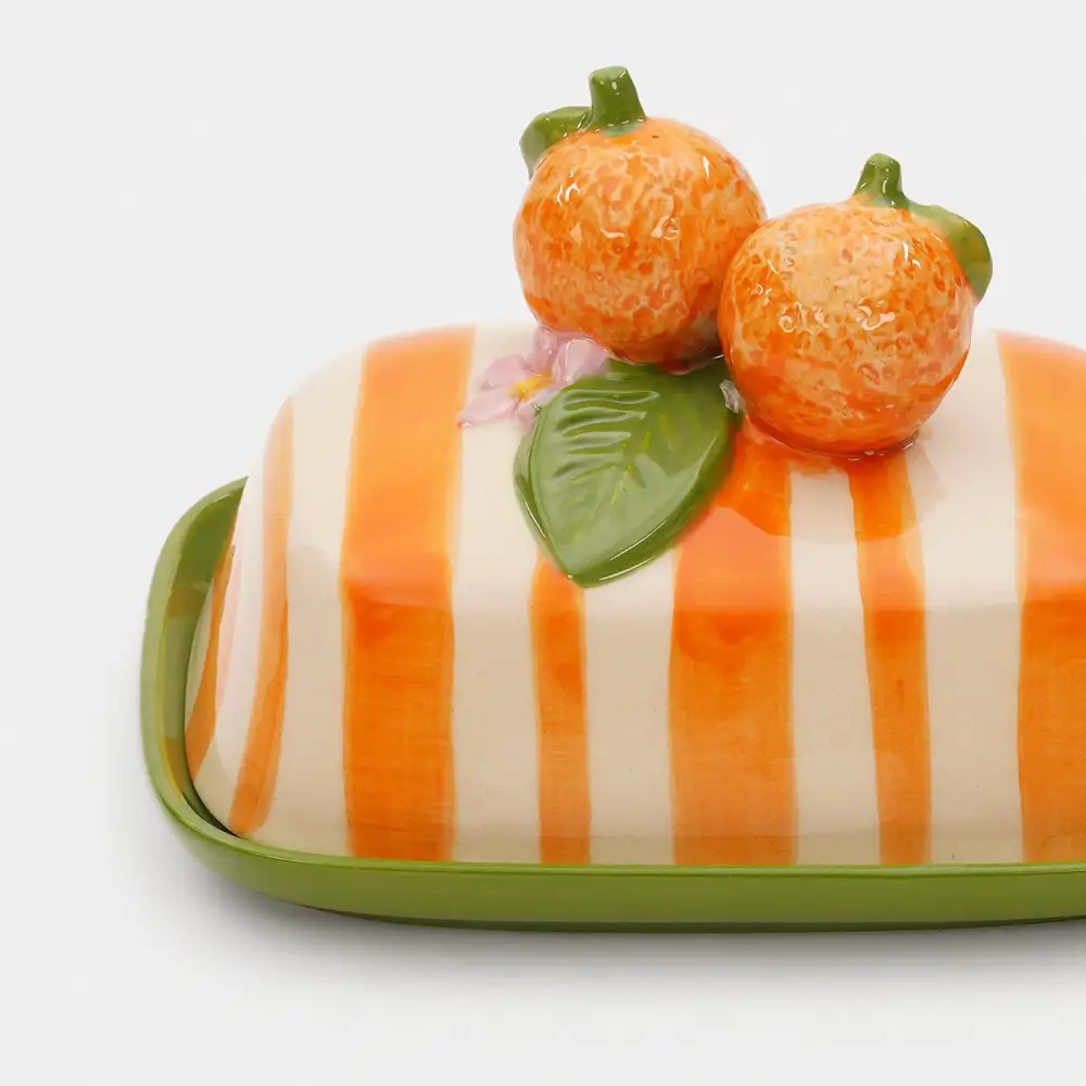 Striped Ceramic Butter Keeper