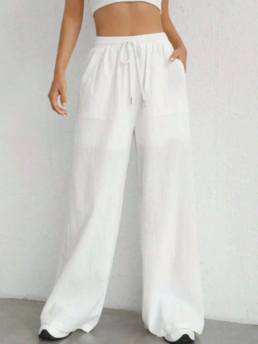 Drawstring Wide Leg Pants Edit 7