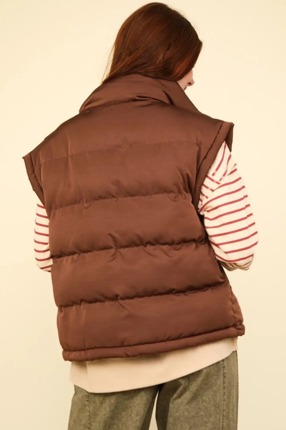 High Neck Layering Puffer Vest