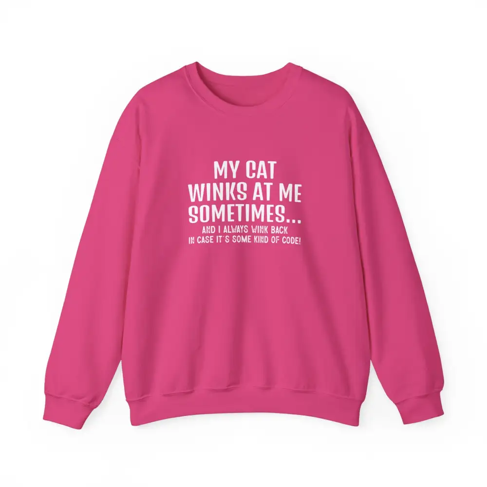 Winking Cat Graphic Crewneck Sweatshirt