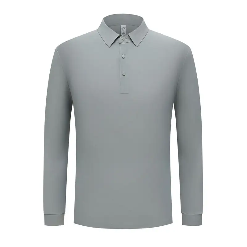 Men's Snap-Button Long-Sleeve Polo Shirt