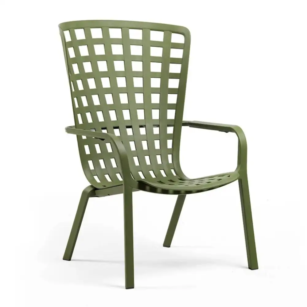 Square Perforated Reclining Outdoor Armchair