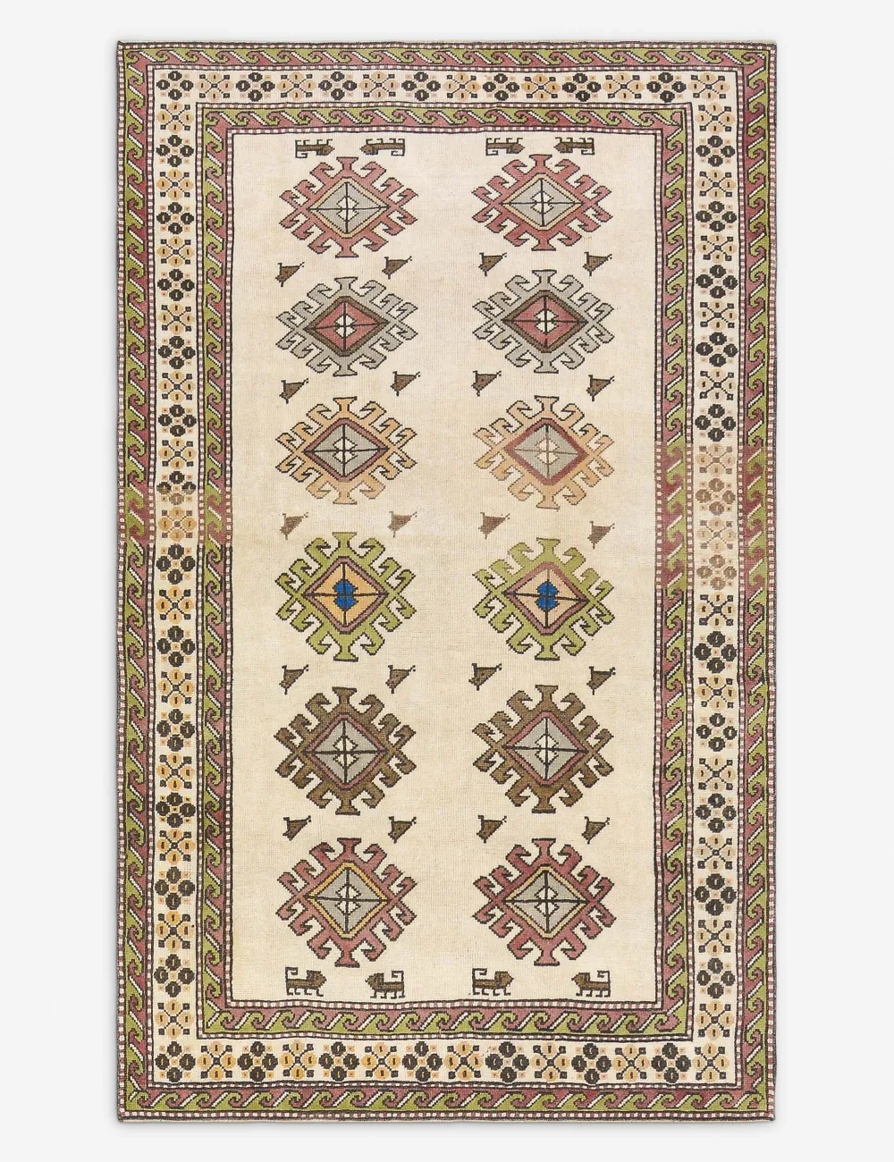 Warm Handcrafted Vintage Inspired Turkish Inspired Hand Knotted Wool Area Rug
