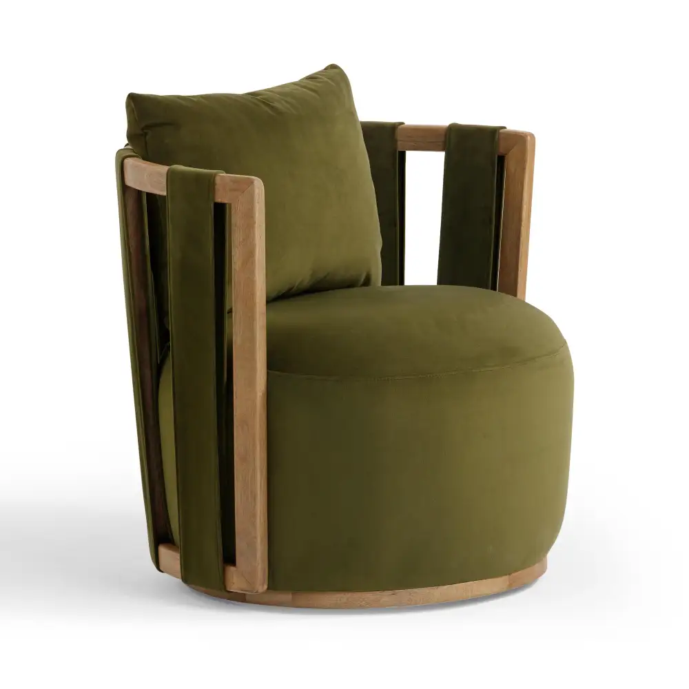 Swivel Modern Velvet Textured Weave Accent Chair