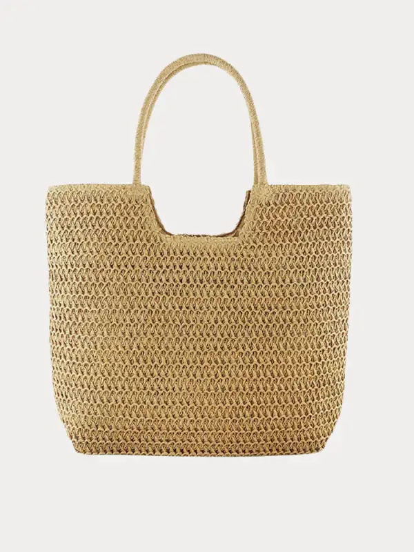 Boho Simple Large Capacity Woven Straw Tote Bag