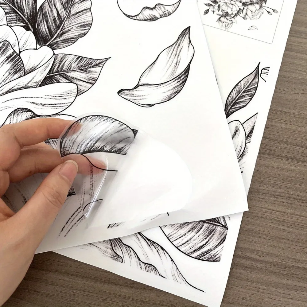 Black Floral Sketch Wall Decal