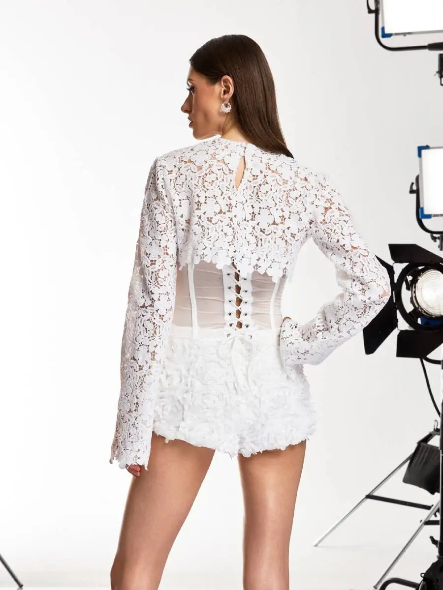 Bella Flower Corset Shorts Set