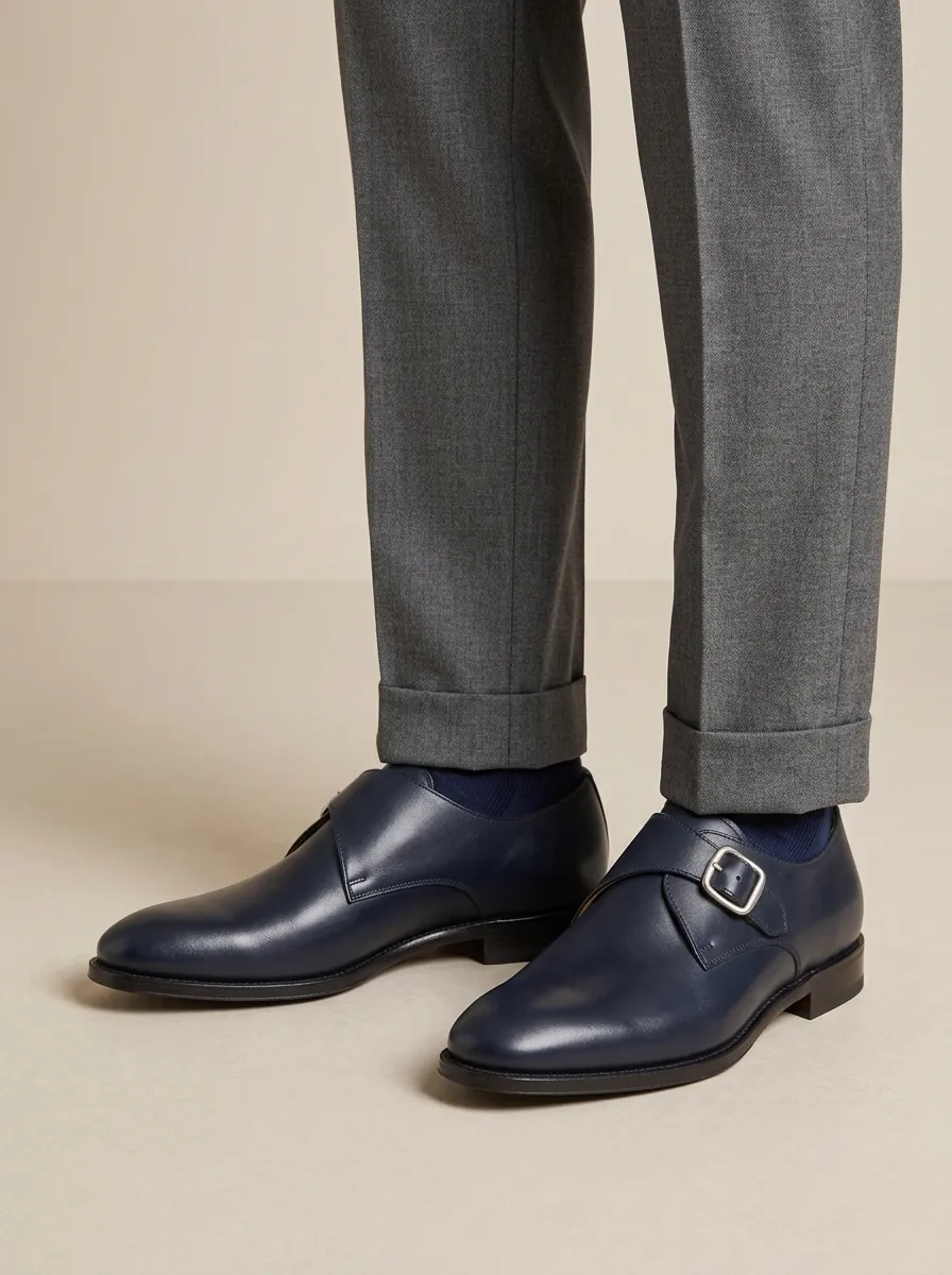 Men's Classic Classic Business Leather Single Monk Strap Shoes