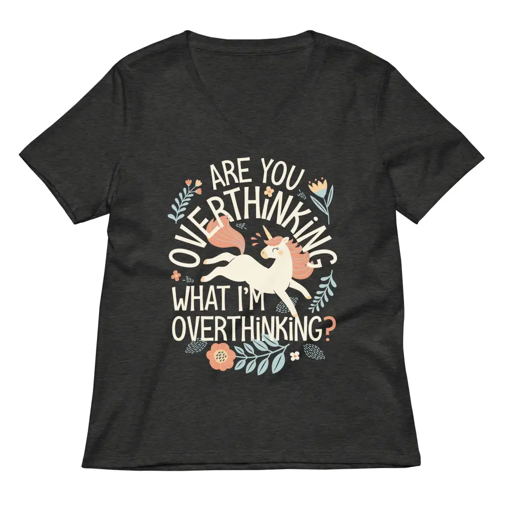 Overthinking Print V Neck Tee
