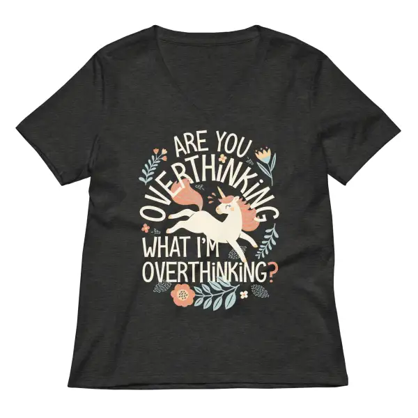 Overthinking Print V Neck Tee