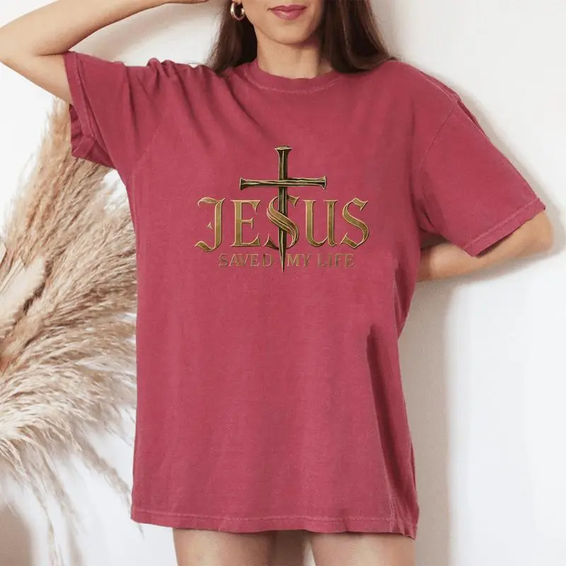 Jesus Christ Saved My Life For Men Women's Oversized Comfort T-Shirt