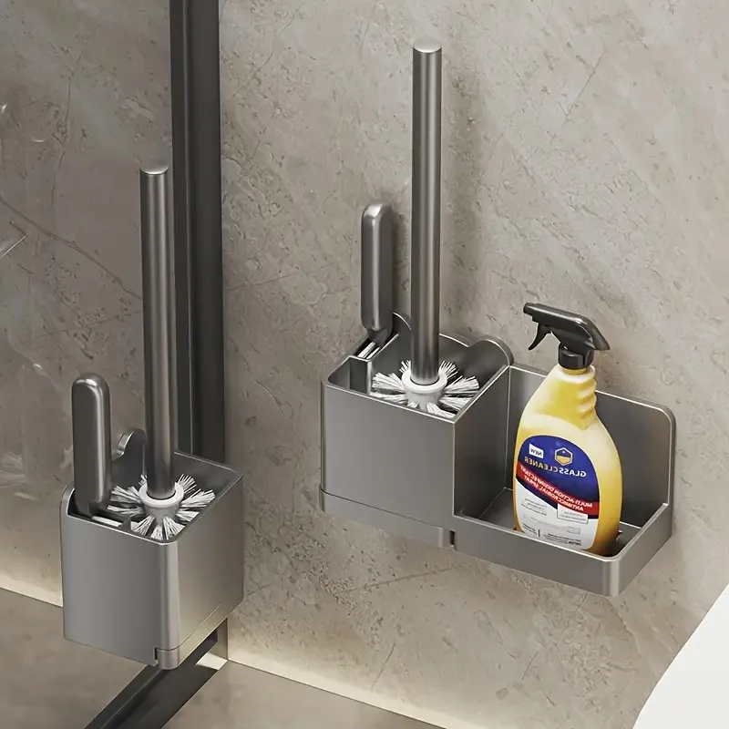 A 3-Piece Easy-To-Clean Wall-Mounted Toilet Brush Set