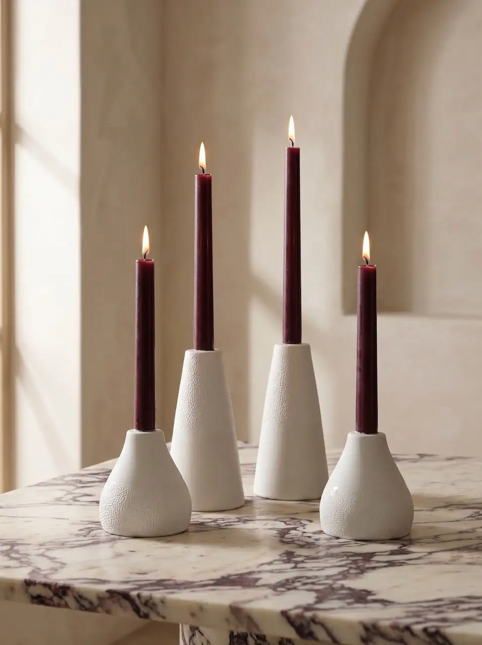 Textured Ceramic Decorative Candle Holder