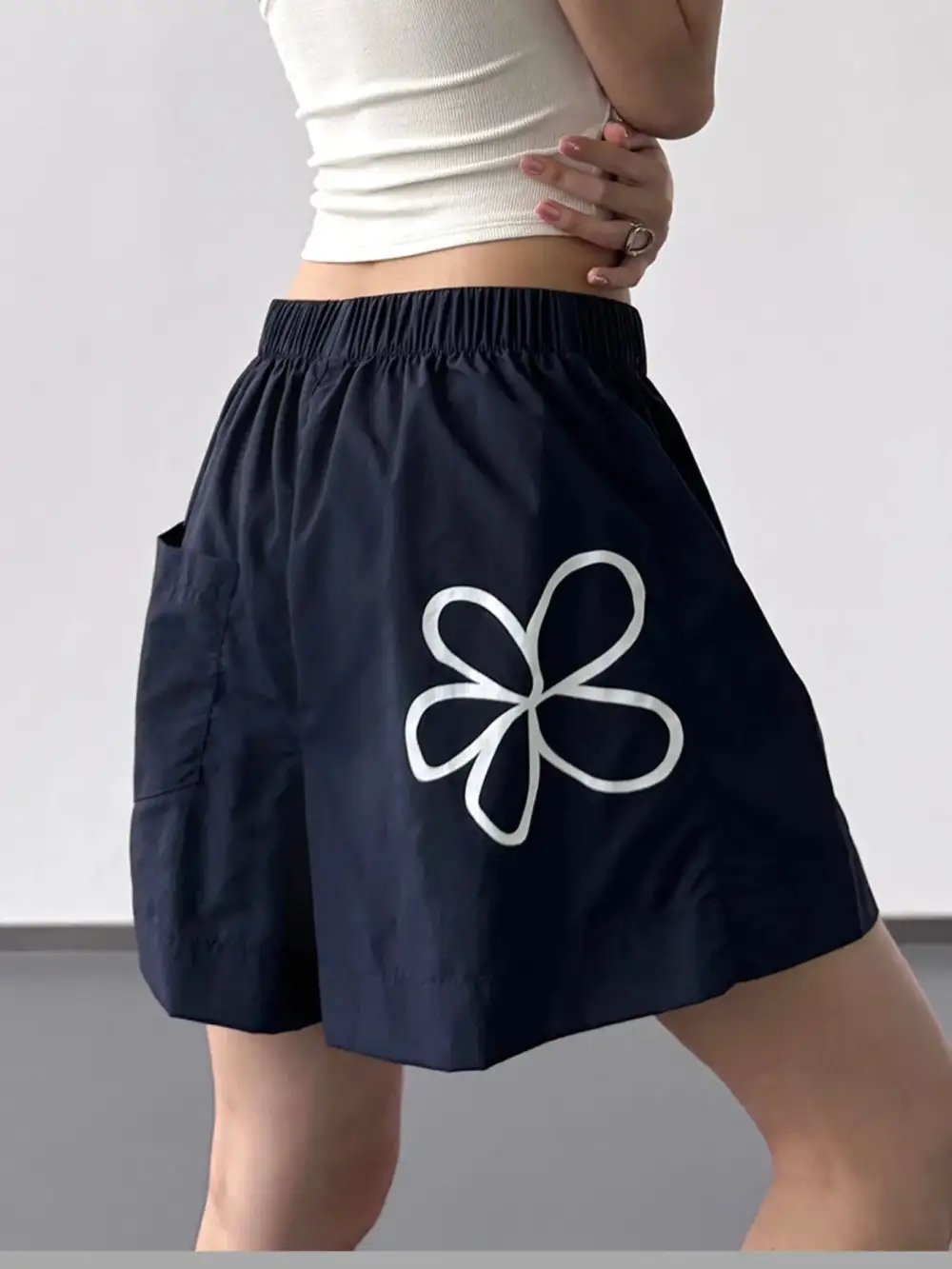 Polyester Elastic Waist Shorts