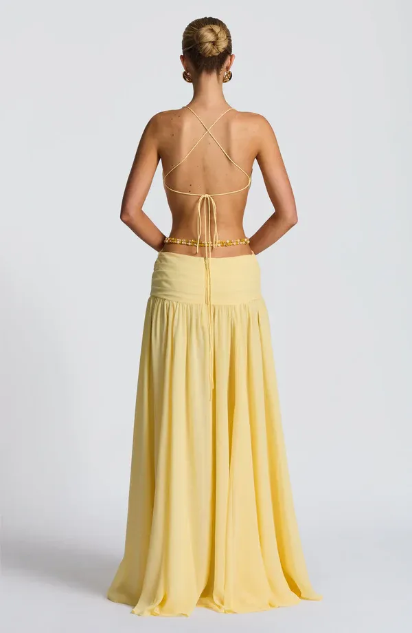 Lydia V-neck Camisole Maxi Dress In Yellow