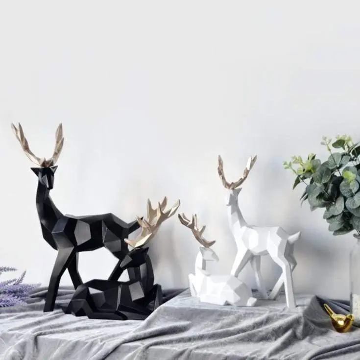 Geometric Deer Accent Sculpture